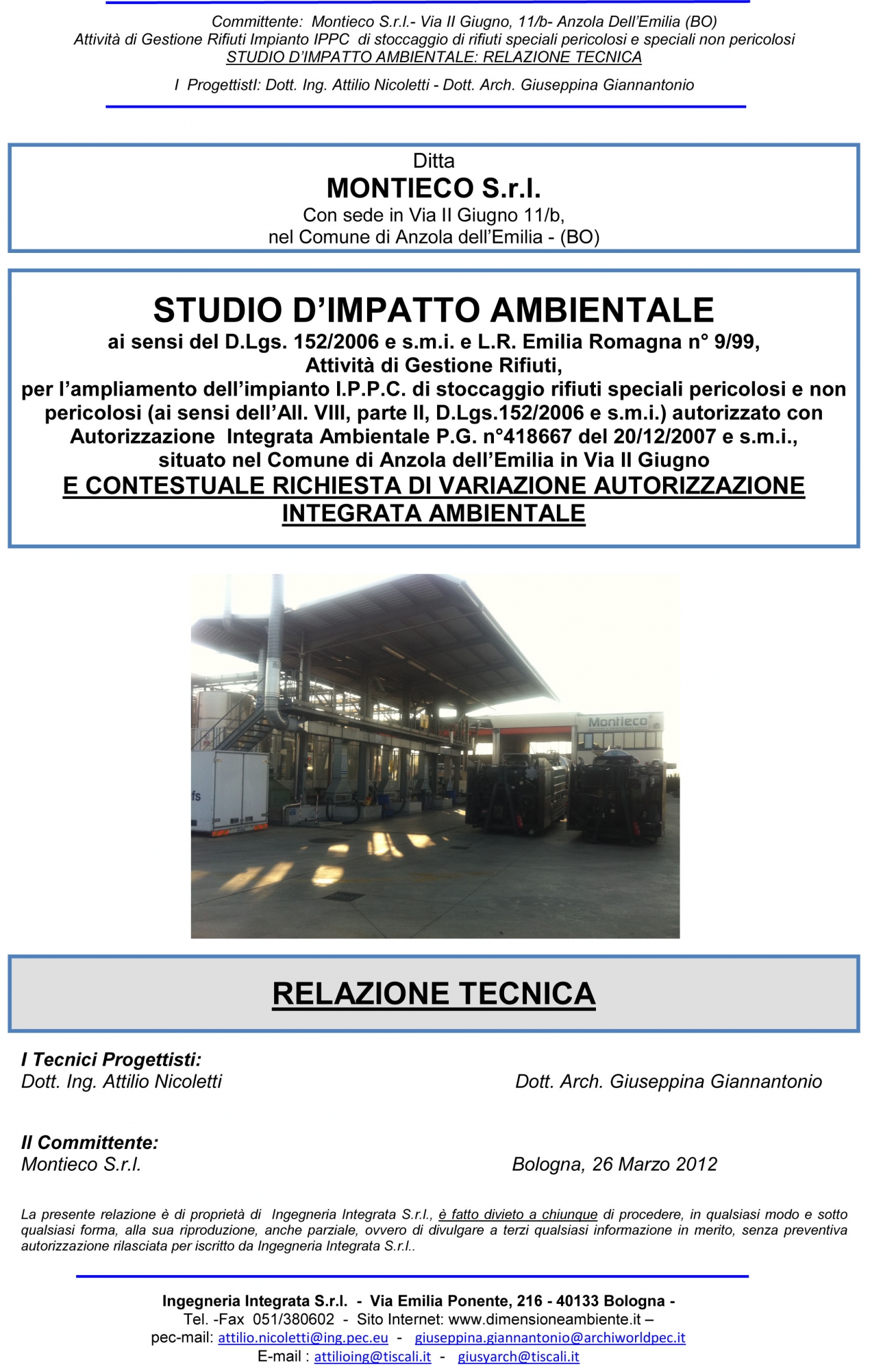 Ing. Attilio Nicoletti, Ingegnere Attilio Nicoletti, Dimensione ambiente Bologna, dimensioneambiente.it